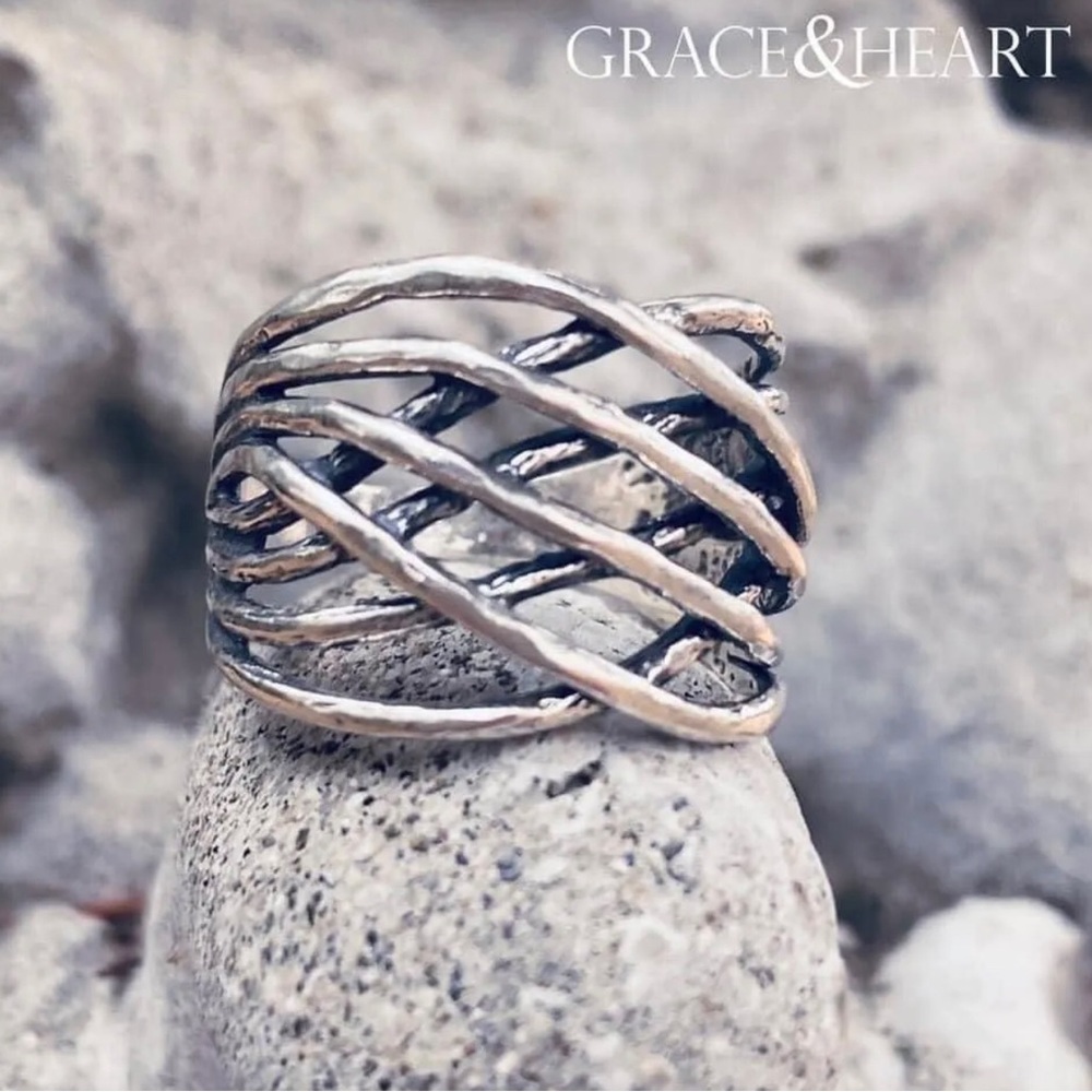 Grace & Heart G&H THATCH Ring 7 .925 STERLING SILVER Womens Jewelry TOP SELLER